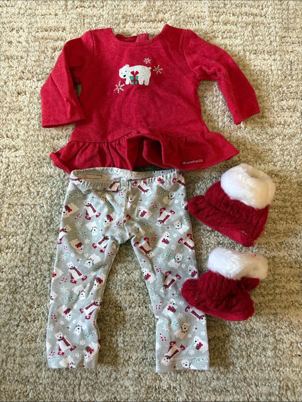 Retired American Girl Polar Bear PJ set